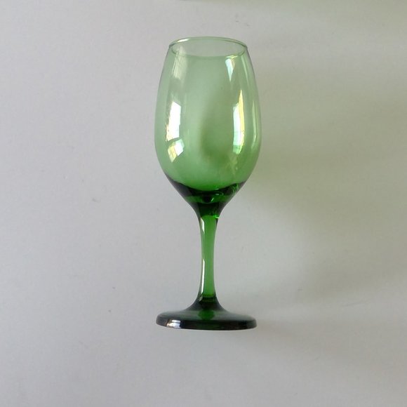 S/6 Mismatched Colorful Emerald Avocado Lime Green Water Goblets Wine Glasses - Picture 7 of 11